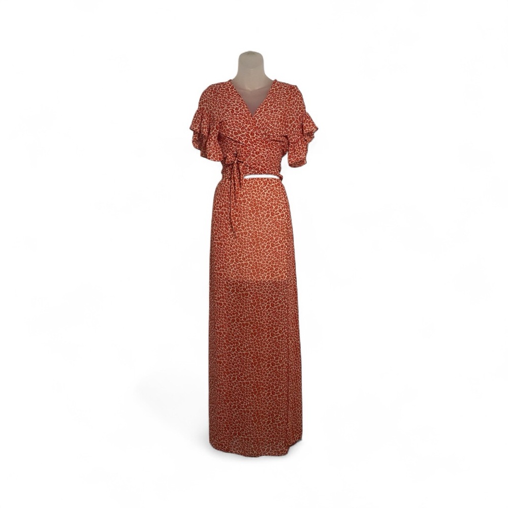 L'ATISTE Vibrant Orange Maxi Dress